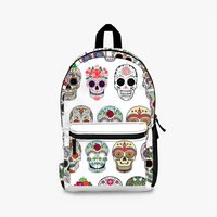 Sassy Sugar Skull Design Backpack — Sacs à dos décontractés