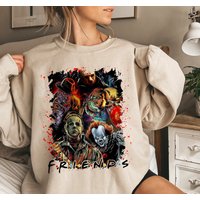 Vintage Horror Movie Characters Sweatshirt, Scary Horror Movie Sweatshirt — Sweats à capuche pour hommes