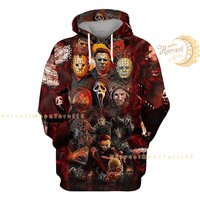 Horror Movie Character Halloween 3d Hoodie