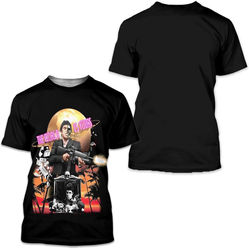 Scarface The World Is Yours 3d T Shirt — T-shirts pour hommes