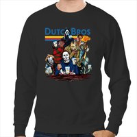 Horror Movies Characters At D Bros Coffee Halloween Sweatshirt — Mens Hoodies
