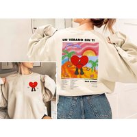 Vintage Bad Bunny Un Verano Sin Ti Sweatshirt, Contigo Mejor Bad Bunny Tour Shirt