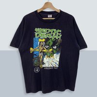 Vintage 1990 Septic Death Crossed Out Tee T-shirt 90s Pushead — Mens T Shirts