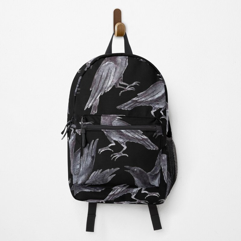 Raven Pattern Backpack — Sacs à dos décontractés