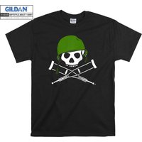 Jackass Military Helmet Skull T-shirt — T-shirts pour hommes