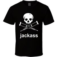 Jackass Skull And Crutches T Shirt — T-shirts pour hommes