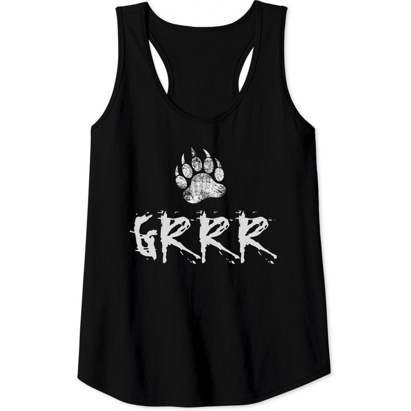 Gay Bear Pride Distressed Bear Paw Grrr Sleeveless Tank Tops — T-shirts pour hommes