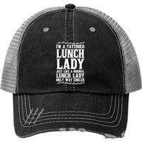 Tattooed Lunch Lady - Lunch Lady Print Trucker Hats