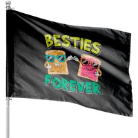 Peanut Butter & Jelly Sandwiches Funny Friends House Flags — Drapeaux décoratifs