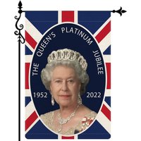Elizabeth Ii The Queen's Platinum Jubilee 70th Anniversary Garden Flag
