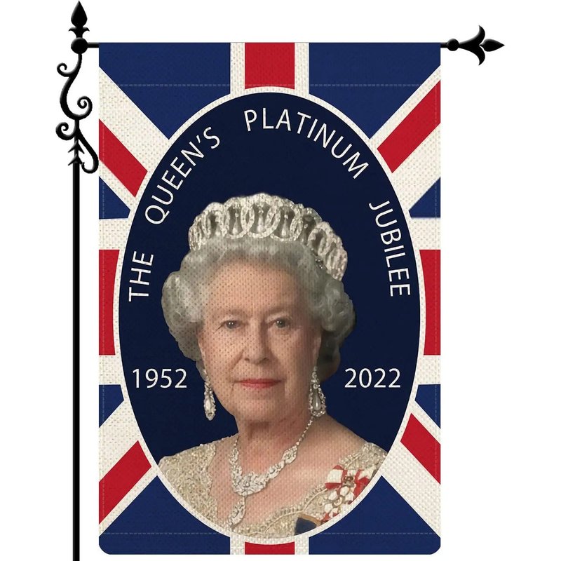 Elizabeth Ii The Queen's Platinum Jubilee 70th Anniversary Garden Flag — Decorative Flags