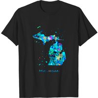Michigan Map T-shirt — Mens T Shirts
