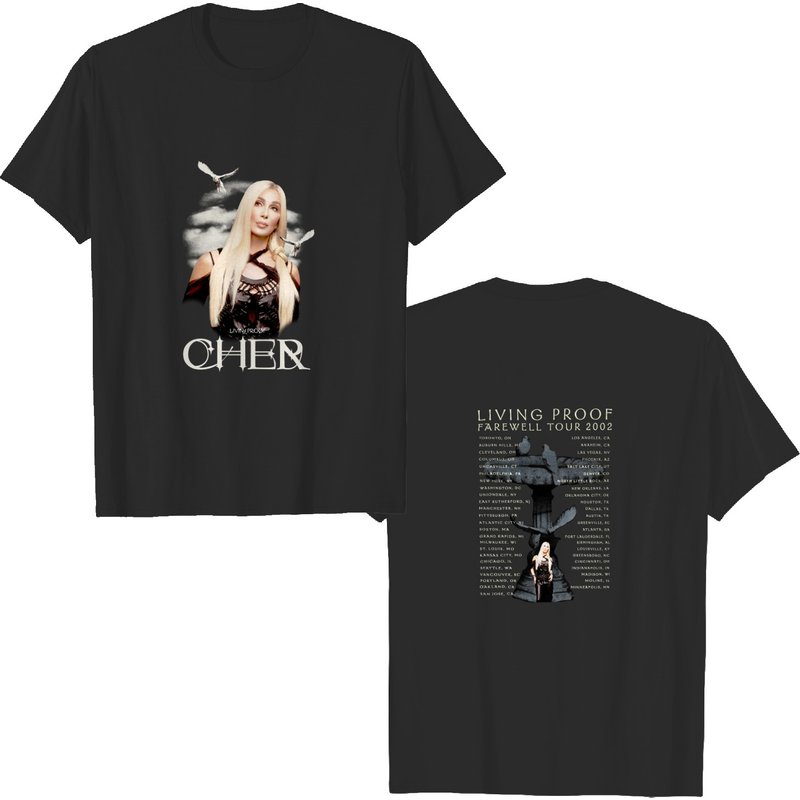 Vintage 2002 Cher Living Proof Tour T-shirt — T-shirts pour hommes