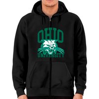 Ohio University Green On White - Ohio University - Zip Hoodies