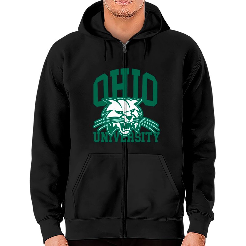 Ohio University Green On White - Ohio University - Zip Hoodies — Sweats à capuche pour hommes
