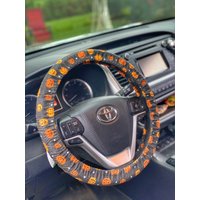 Pumpkin Glow In Dark Steering Wheel Cover — Couvre Volant