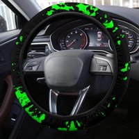 Neon Green Spray Steering Wheel Cover — Steering Wheel Cover