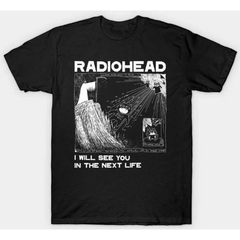 Vintage Style Design Radiohead, I Will See You,radiohead Kid A Next Life — T-shirts pour hommes