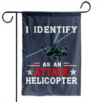 I Identify As An Attack Helicopter Funny Gender Garden Flags — Drapeaux décoratifs
