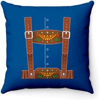 Lederhosen Oktoberfest German Culture Halloween Costume Brown Throw Pillows