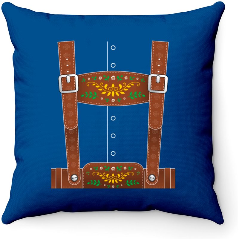 Lederhosen Oktoberfest German Culture Halloween Costume Brown Throw Pillows — Decorative Cushions