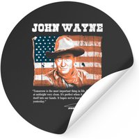 John Wayne - Awesome John Wayne American Flag Te Stickers — Stickers & Decals