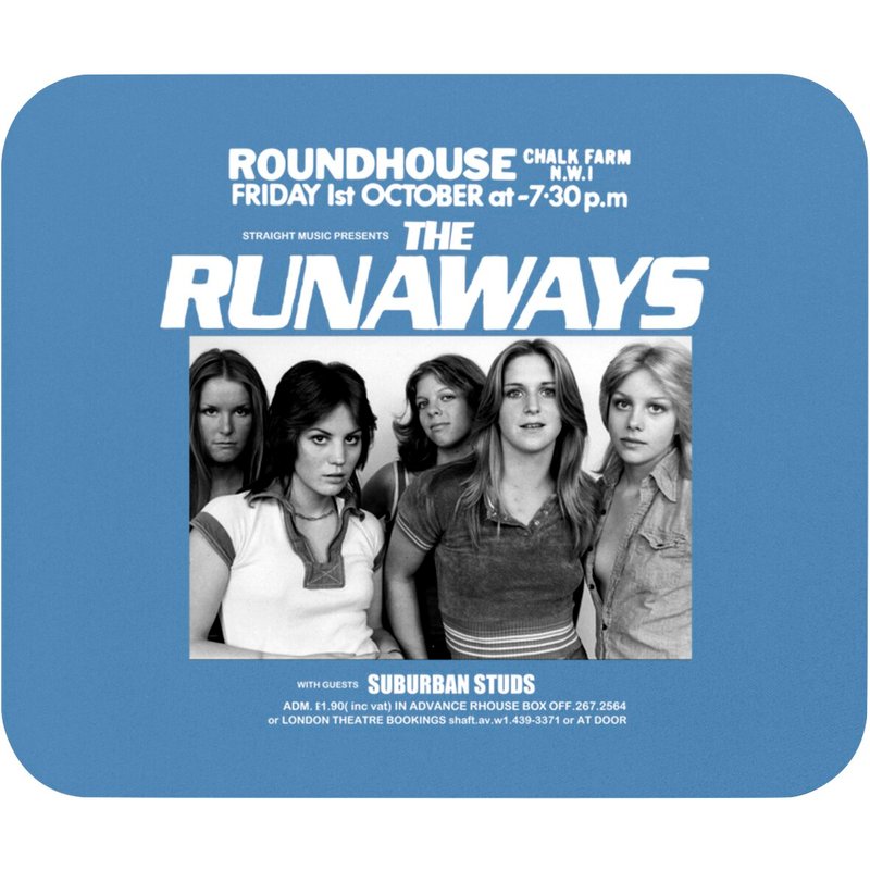 The Runaways Roundhouse Flyer - Joan Jett - Cherie Currie Mouse Pads — Tapis de souris et sous-mains