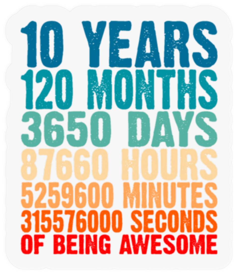 10 Years Of Awesome Gifts Sticker — Autocollants et stickers