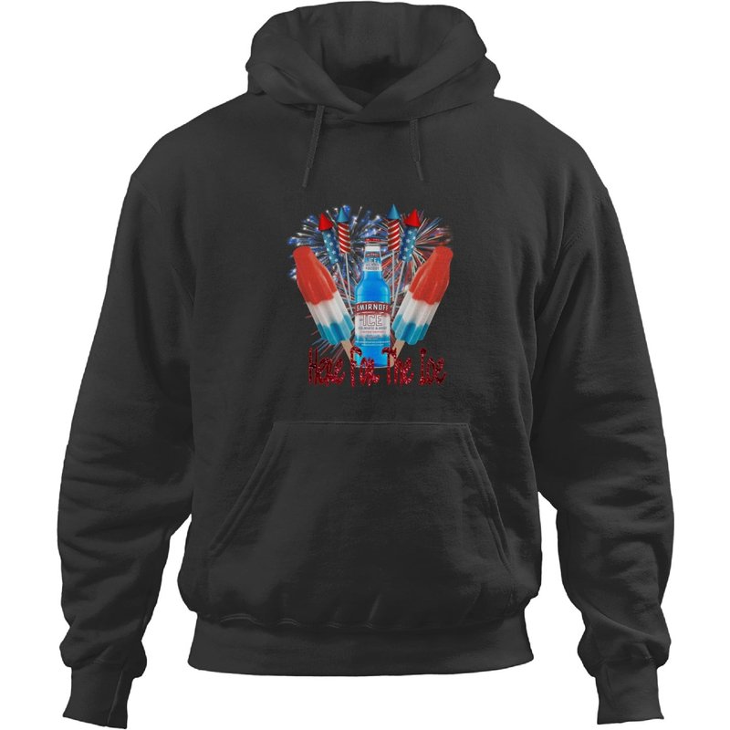 Here For The Ice Smirnoffs 4th Of July Funny Drink Hoodies — Sweats à capuche pour hommes