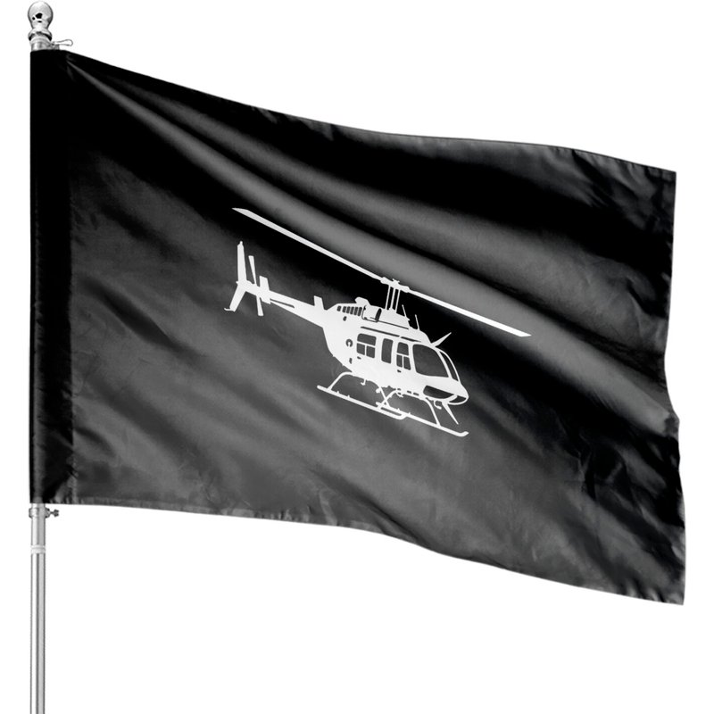 Bell 206 Jetranger Helicopter House Flag House Flags — Drapeaux décoratifs