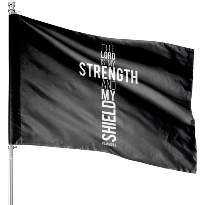 Bible Verse The Lord Is My Strength And My Shield House Flags — Drapeaux décoratifs