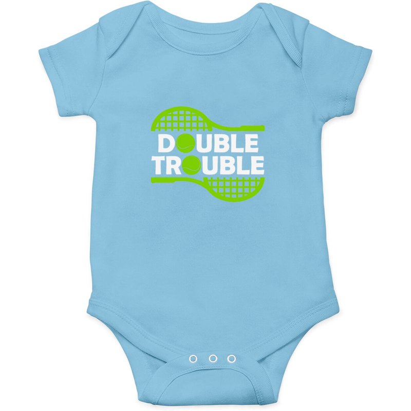 Double Trouble Tennis Ball Lover Quote Onesies — Bodys bébé