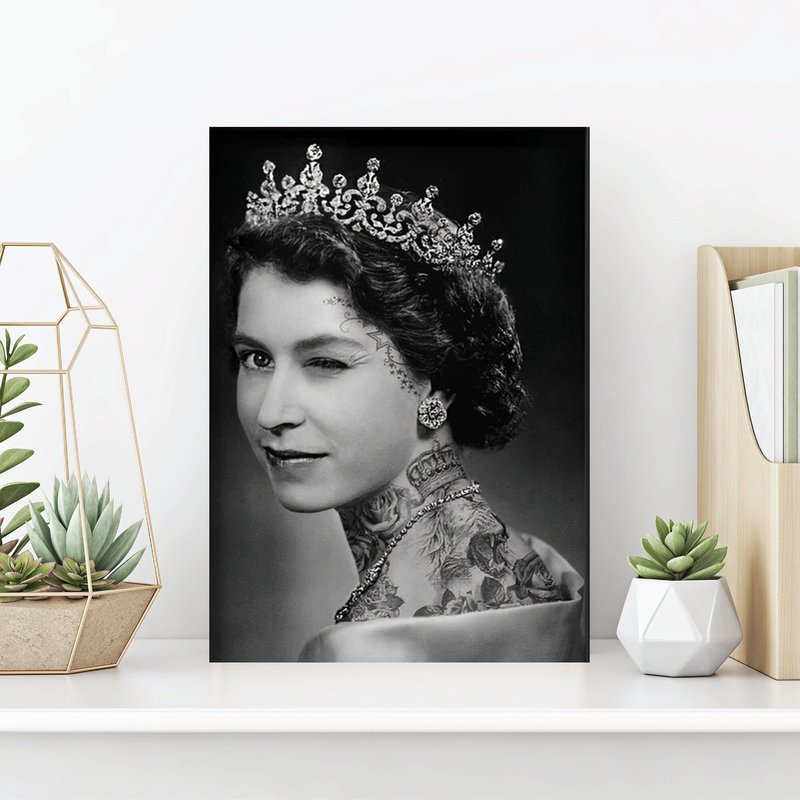 Punk Queen, Queen Elizabeth, Home Decor, Wall Art Print — Posters & Prints