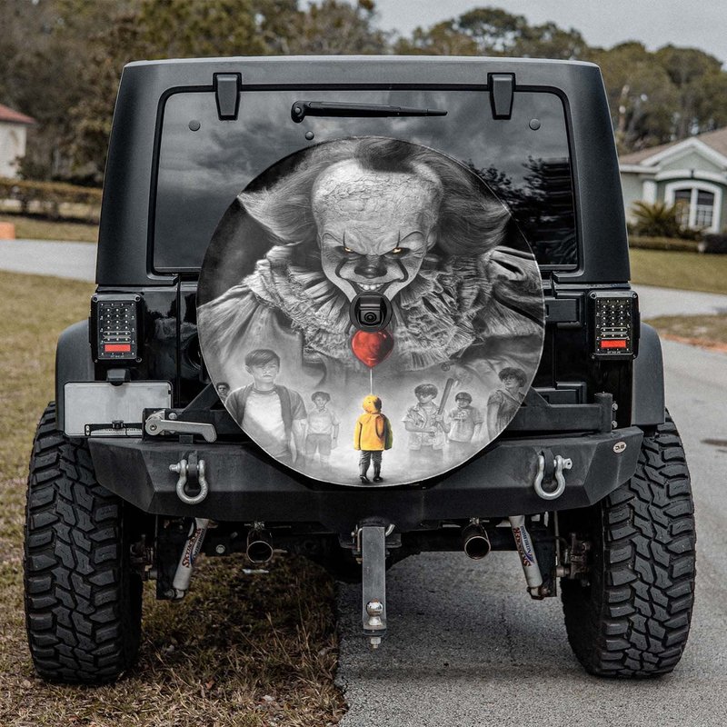 Horror Red Balloon Halloween Spare Tire Cover — Accessoires pour camions