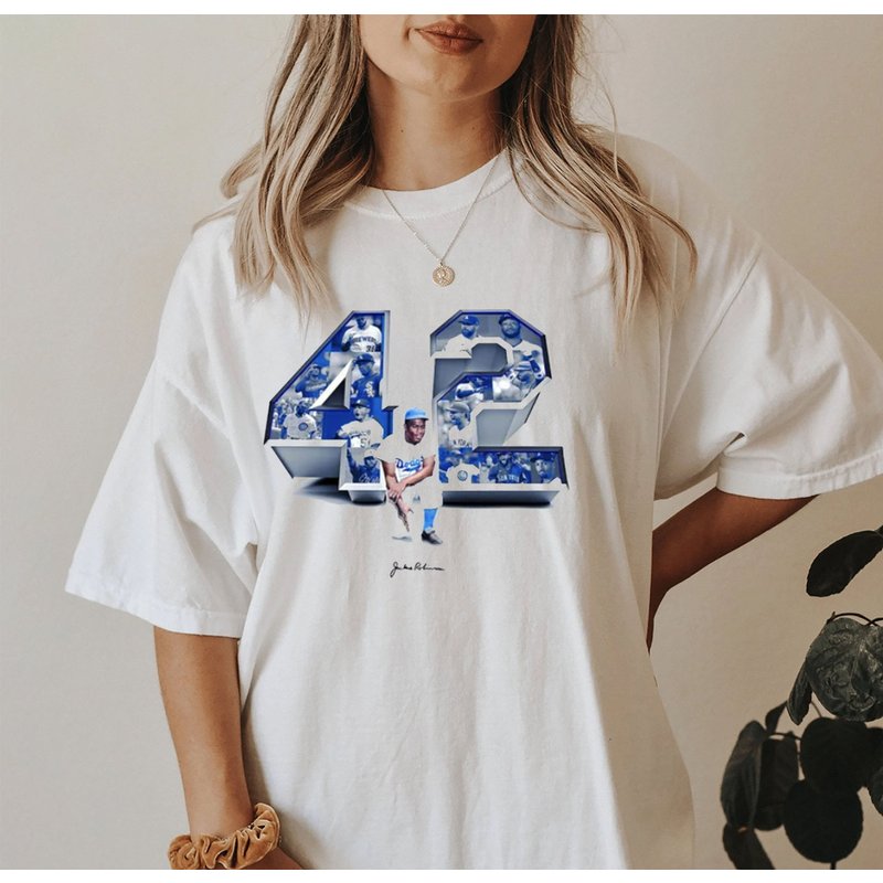 Jackie Robinson Shirt, Vintage Jackie Robinson 42 Shirt