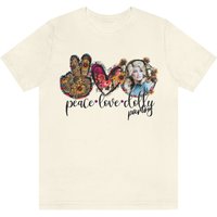 Love Peace & Dolly Parton Unisex Jersey Short Sleeve T-shirt