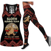 Sloth Hollow Tank Top Legging Sets