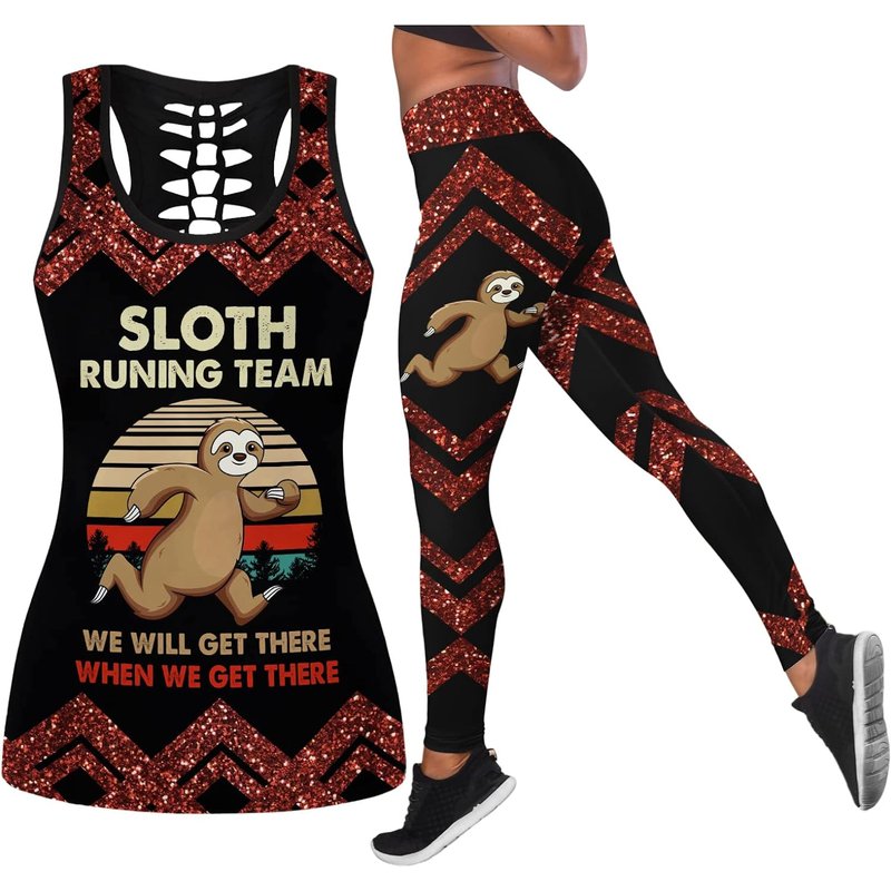 Sloth Hollow Tank Top Legging Sets — Mens T Shirts
