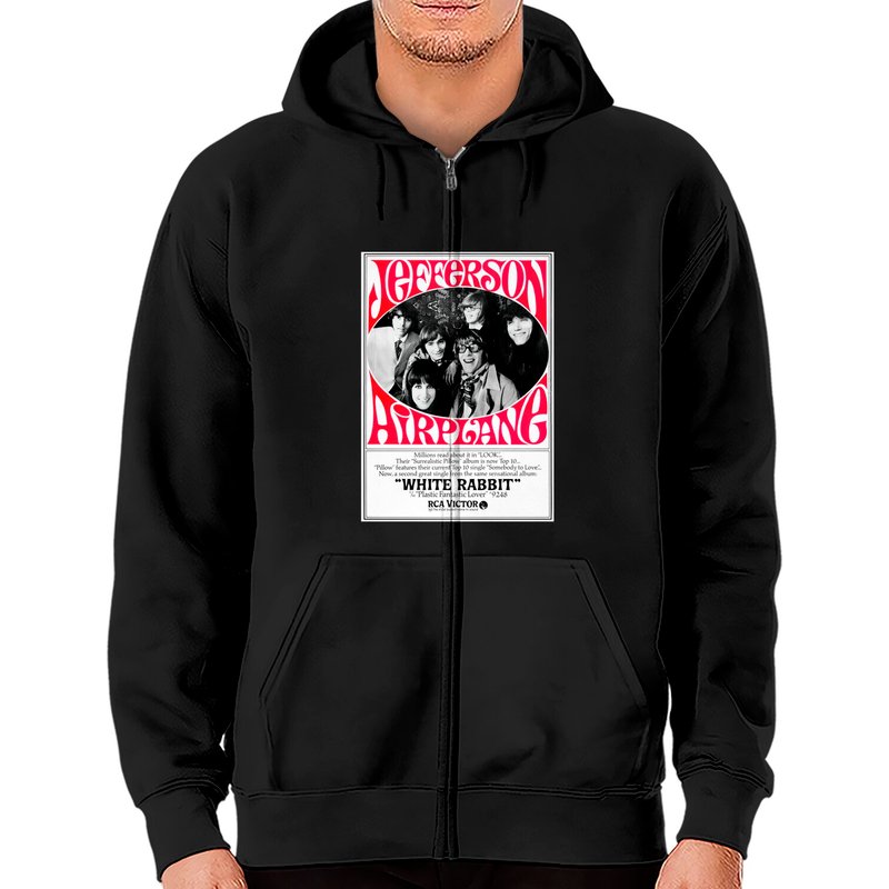 Jefferson Airplane Classic Zip Hoodies — Sweats à capuche pour hommes