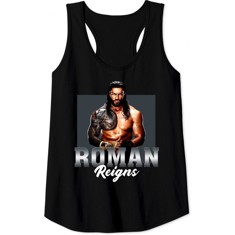 Roman Reigns Black Graphic Tank Tops — Mens T Shirts