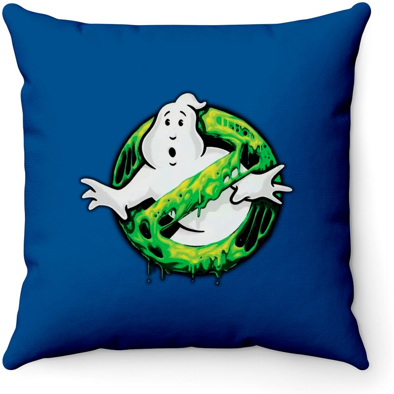 Ghostbusters Classic Slime Ghost Logo Graphic Throw Pillows — Decorative Cushions
