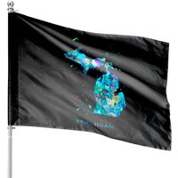 Michigan Map House Flags