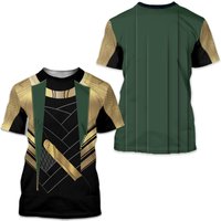 Loki Tv Series Costume, Loki Leather Battle Suit 3d Tshirt — T-shirts pour hommes