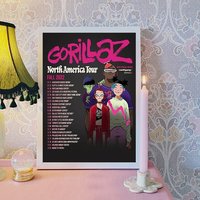 Gorillaz Fall Tour 2022 Poster, Music Print