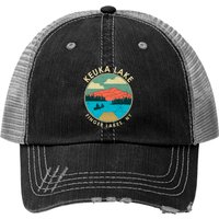 Finger Lakes Ny New York Keuka Lake Design Trucker Hats — Casquette de baseball