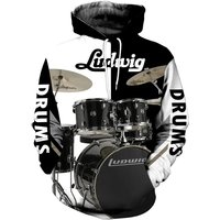 Drums 3d All Over Printed Clothes, Ludwig Drums Hoodie Shirt — Sweats à capuche pour hommes