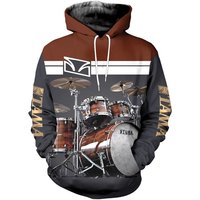 Drums 3d All Over Printed Clothes, Tama Music Drums Hoodie Shirt — Sweats à capuche pour hommes