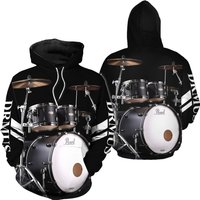Drums Black 3d All Over Printed Hoodie — Sweats à capuche pour hommes