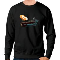 Ww2 Battleship Destroyer In Action Sweatshirts