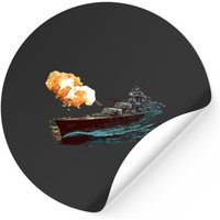 Ww2 Battleship Destroyer In Action Stickers
